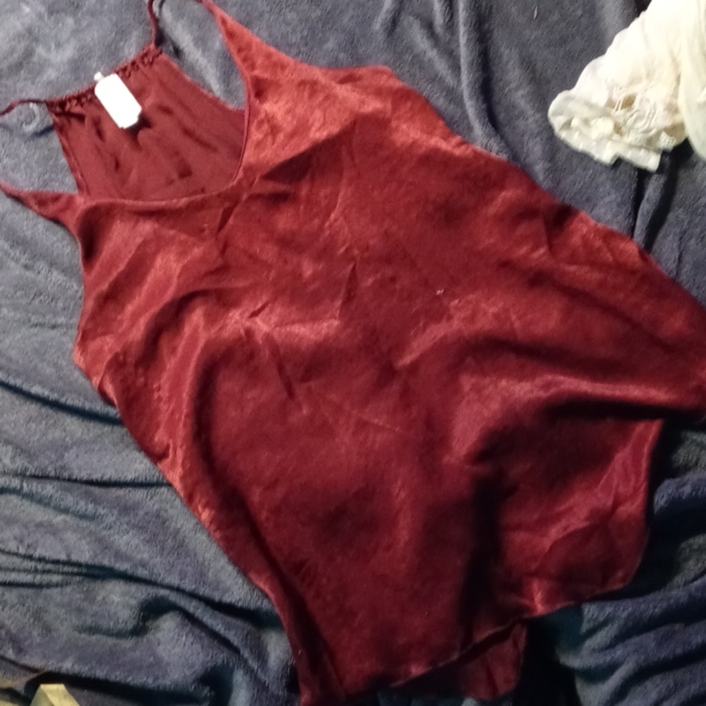 Silky, burgandy camisole...